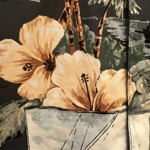 HOOK & TACKLE Men’s Hawaiian Shirt Fish Fishing Sailboats Hibiscus Size 2XL Big - Picture 3 of 13